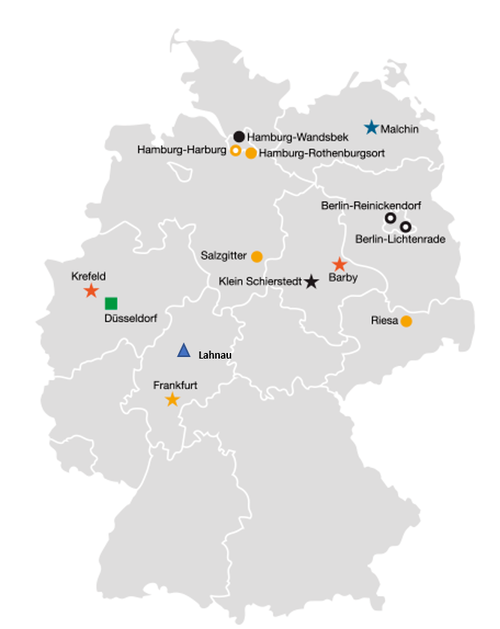 Locations Germany map