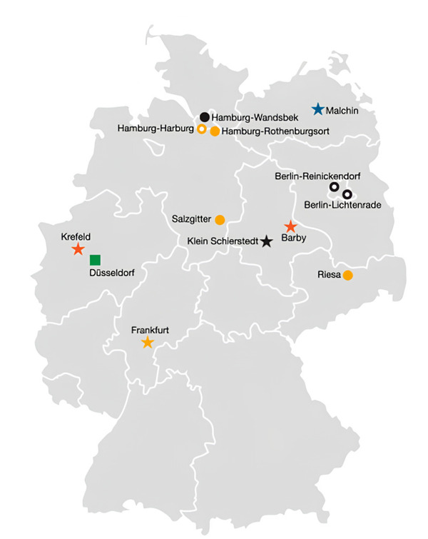 Locations Germany map